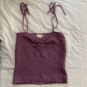 Purple ruched tank top